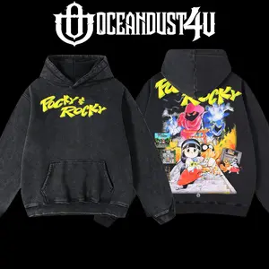 OceanDust4U 'Pocky & Rocky' Hoodie 100% Premium Cotton Oversized Fit Pre-Washed Unisex Classic Top American Made