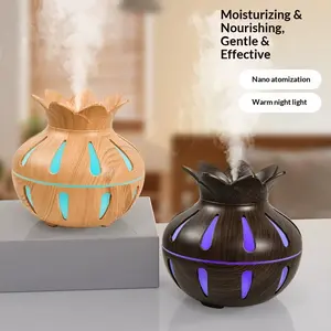 Wood Grain Humidifier with Colorful Night Light, Aromatherapy Diffuser, USB Home Desktop Humidifier, Hydration Instrument, USB Powered Humidifier, Air Humidifier, USB Humidifier Machine
