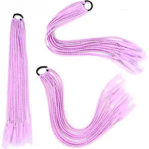 Colorful Dirty Braids Ponytail Ethnic Three Strand Twist Braids Gradient European American