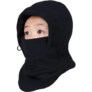 Kids Children's Balaclava Hat Fleece Ski Face Mask Winter Cap Adjustable Double Neck Warmer