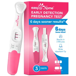 easy@Home Early Pregnancy Test: 6 Days Sooner Result* 10 mIU/mL Sensitivity Early Detection Pregnancy Stick - Fast & Rapid hCG Tests for Home Use