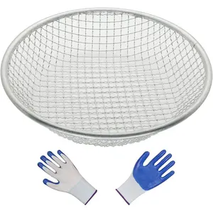 1pc, Diameter 35cm Gardening Soil Compost Sieve, 3mm/6mm Mesh Stainless Steel Sand Plug, Edge Design, Beautiful And Not Easy To Scratch, Using 3mm/6mm Mesh Size, Can Effectively Capture Particles Of Various Sizes, Such As Soil, Rocks, Sawdust