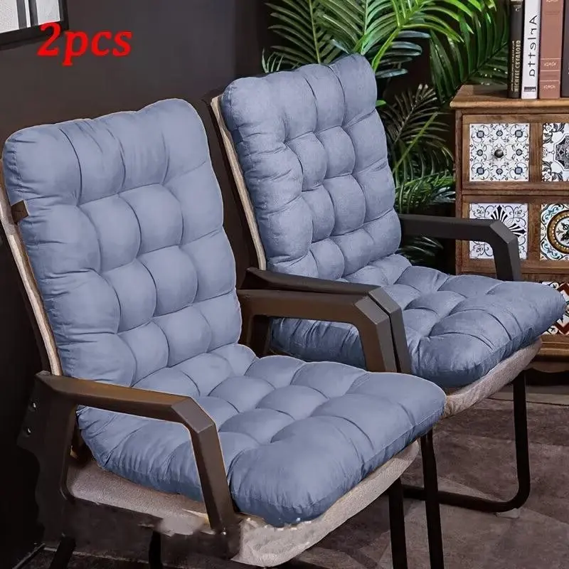 2-Pack Thick Padding Polyester Fiber Lounge Chair Pads, Comfortable & Washable, with Straps, Full Back Support, Ideal for Outdoor & Indoor Use, Outdoor Seating