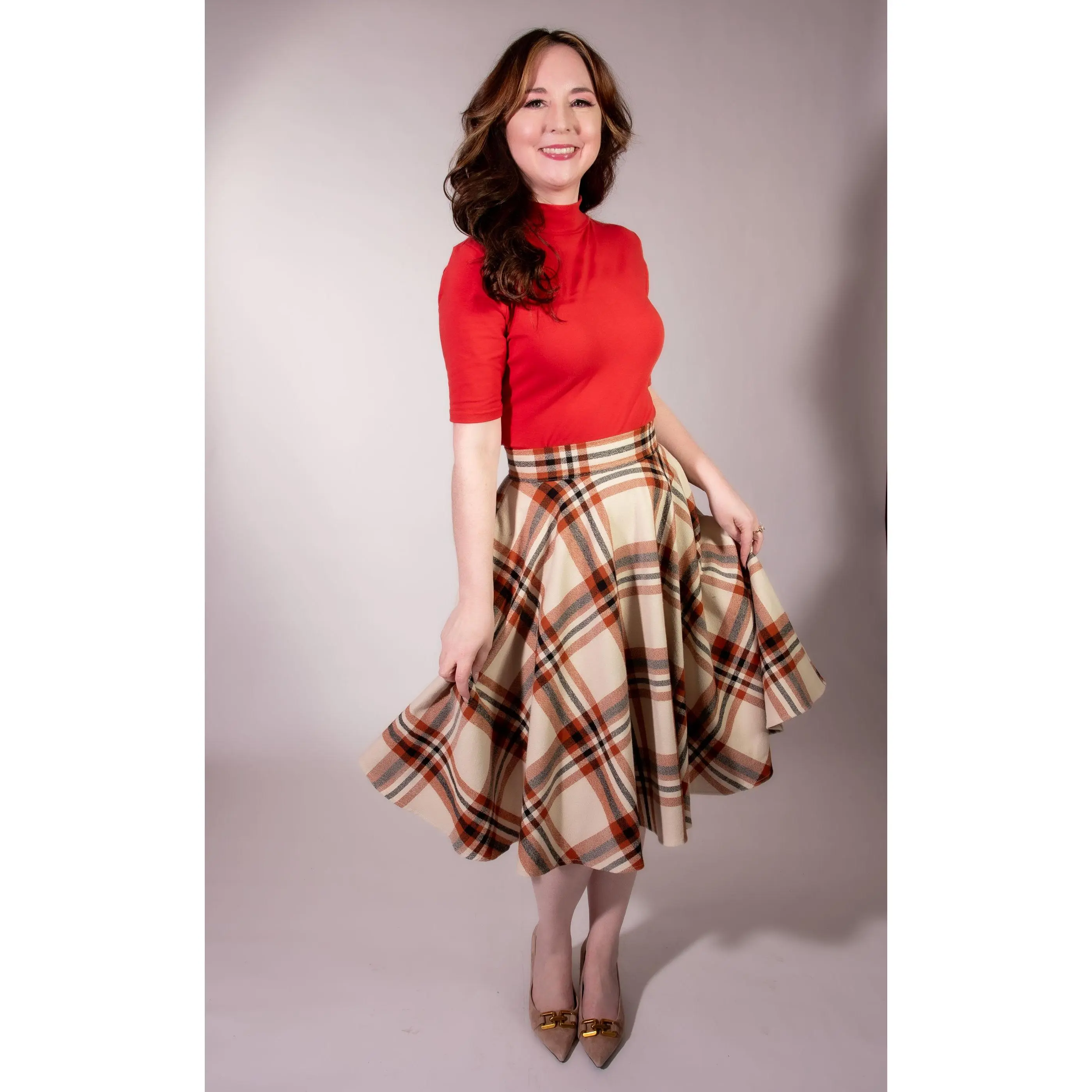 Haute Circle Skirt - Flannel, Pumpkin Spice Plaid