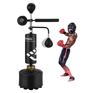 GARVEE 5 in 1 Punching Bag with Stand for Adult, Heavy Boxing Bag Freestanding with Relax Bar, Speed Bag and Hitting Target, Kickboxing Bag Adjustable Height