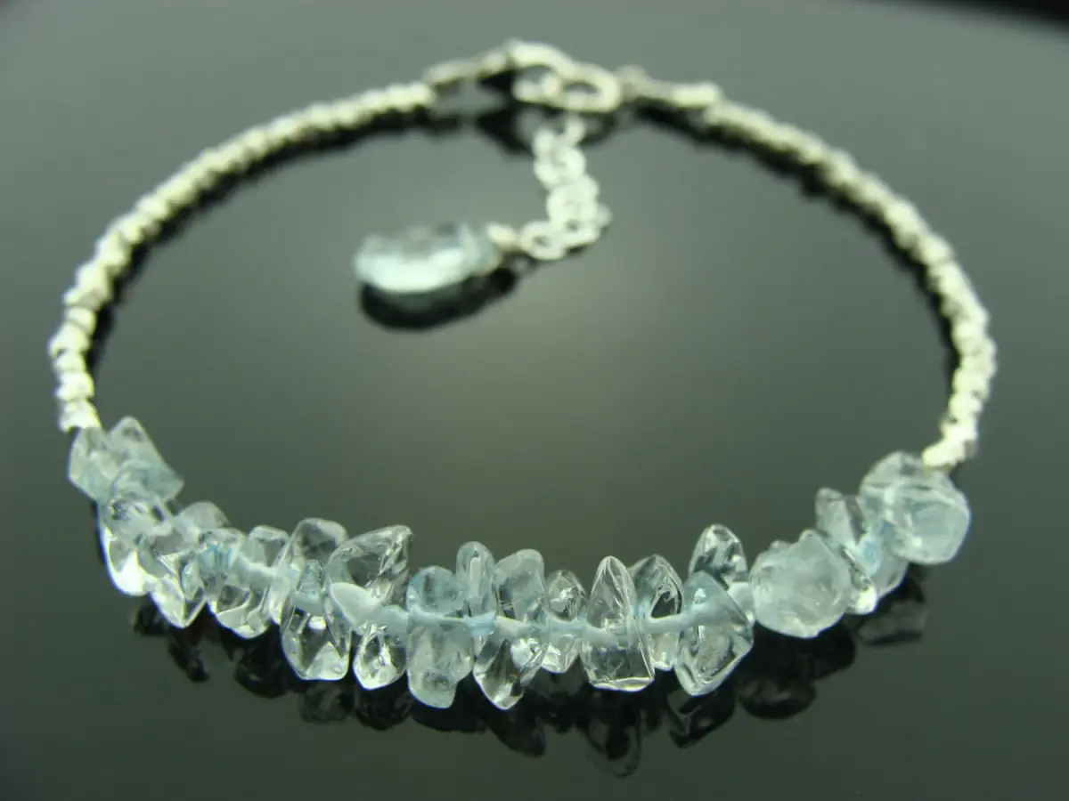 Sky Blue Topaz Bracelet · 925 Sterling Silver Jewelry · December Birthstone Gift · Gemstone Bracelet for Her