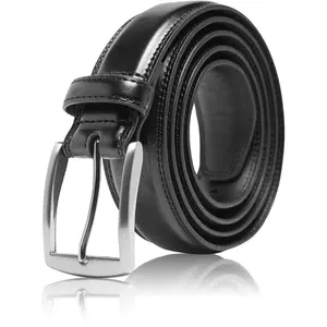 Genuine Leather Dress Belts For Men - Mens Belt For Suits, Jeans, Uniform With Single Prong Buckle - Designed in the USA