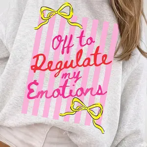 Off to Regulate Emotions Sweatshirt, Mental Health Teacher Sweater, SEL Counselor Gift, Striped Mental Health Sweater