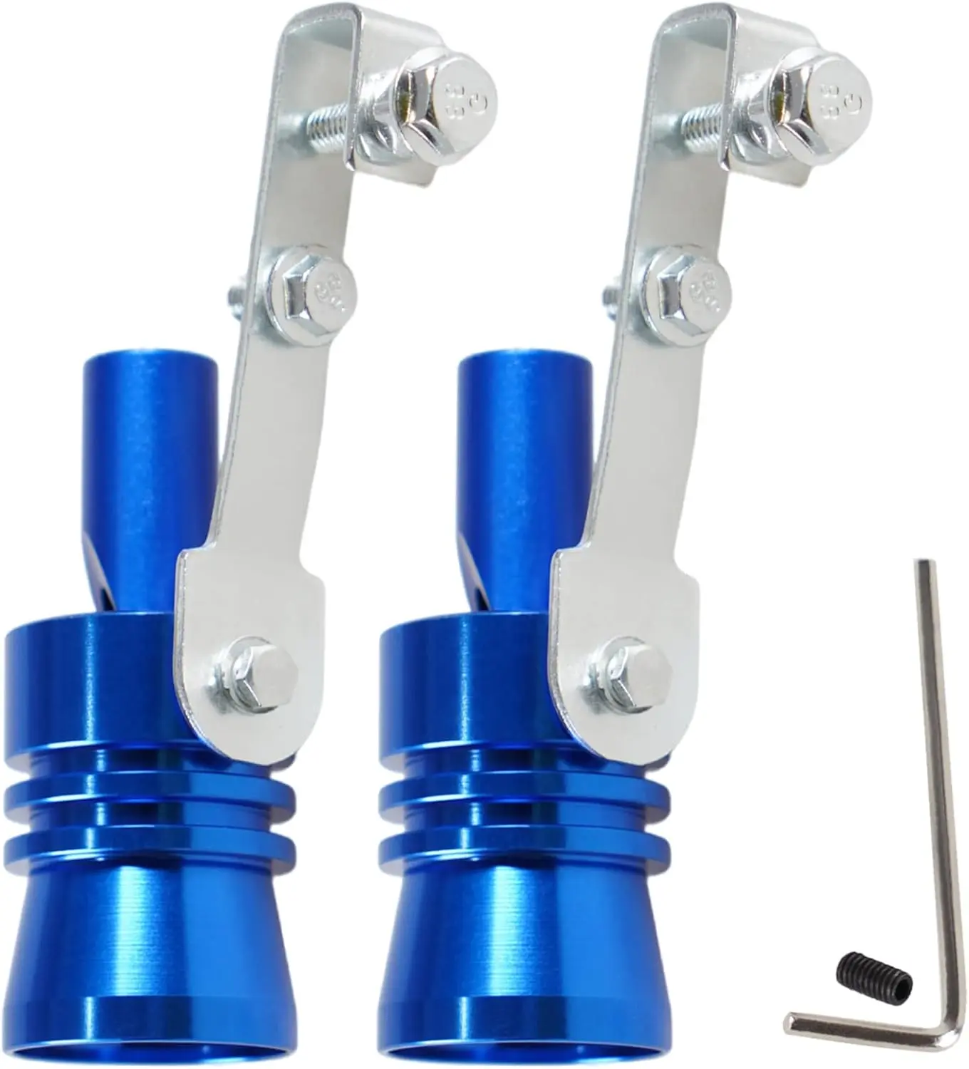 Universal Blue Universal Turbo Sound Whistle Muffler Pipe Sounder Simulator Tailpipe Noise Sound Enhancer Compatible with Motorcycle, Truck, Cars, Dirt Bike and Scooter(XL 2 Pack)