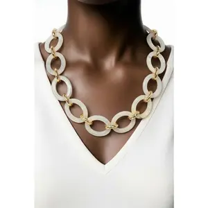 Ivory Interlude- Ivory Natural Stone link Necklace
