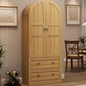 Garvee Farmhouse Arched Kitchen Pantry Cabinet 72" Tall – Wood Storage Cupboard with 2 Drawers, 2 Doors, Thickened Shelves – Freestanding Display for Dining & Living Room, Versatile Organizer