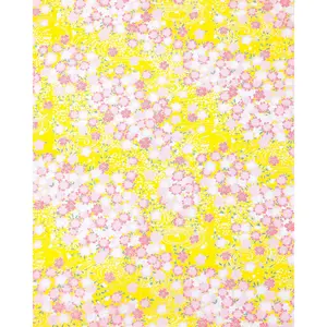 0721 Pink Cherry Blossoms on Yellow