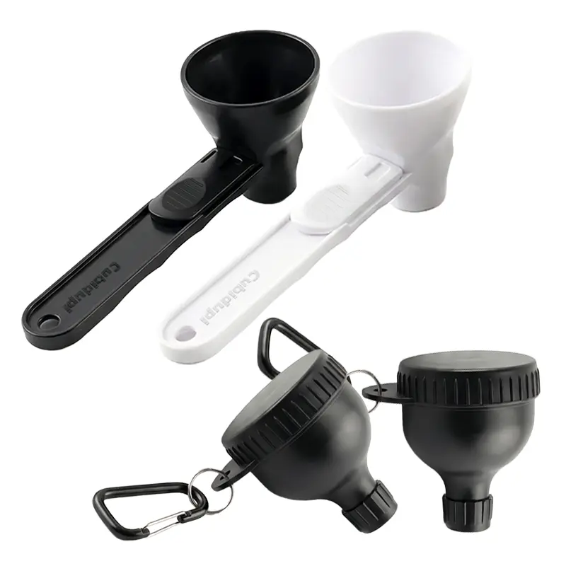 Protein Powder Funnel-Mini with Sliding Scoop andContainer - High-Quality Funnel for Pre-Workout CreatinePowder, Coffee/Milk/Smoothie/Chocolate Powder, BPA-FreePlastic Kitchen Utensil, Perfect Gift for Valentine's Day,Father's Day