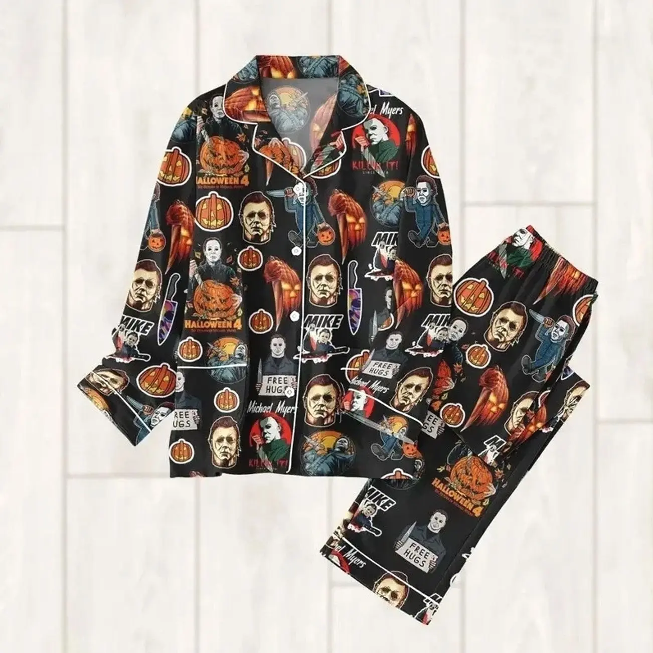 Michael Myers Halloween Pajama Set Horror Movie Sleepwear Fan Gift