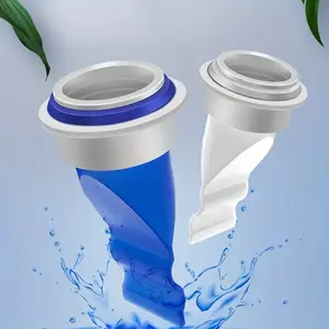 3-Pack Blue Plastic Adjustable Anti-Clog Backflow Stopper Ring, Durable Easy-Install Drain Plug for Kitchen Bathroom, Washbasin Sink Drain