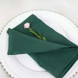 5 Pack Commercial Grade Polyester Napkins 20"x20" Hunter Emerald Green - 220GSM Stain & Wrinkle Resistant Cloth Napkins