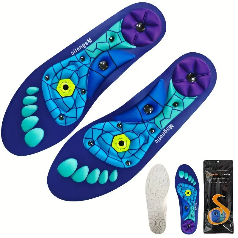 Magnetic Acupressure Insoles, Acupressure Insoles for Women Men, Get Relief for Painful Feet, Orthopedic Insoles for Women and Men Relieve Tired Full-Length Arch Support Insoles, Shoe Insoles