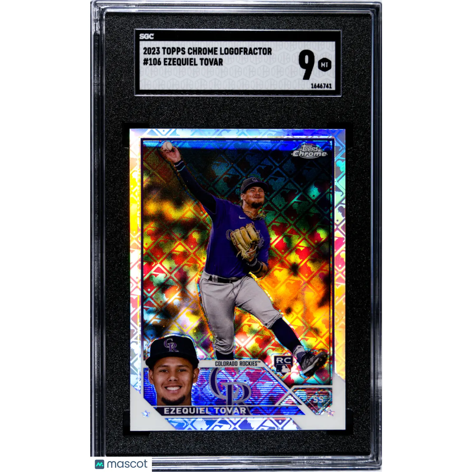 2023 Topps Chrome Logofractor Ezequiel Tovar Rookie #106 SGC 9 Colorado Rockies
