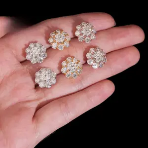 [ICE HUE]18K Gold Vacuum Plated S925 with 5A+ Sri Lanka Moissanite Flower Stud Earrings, Retro Exquisite Light Luxury Jewelry, Versatile Daily Wear, Classic Gift Idea for Women & Men