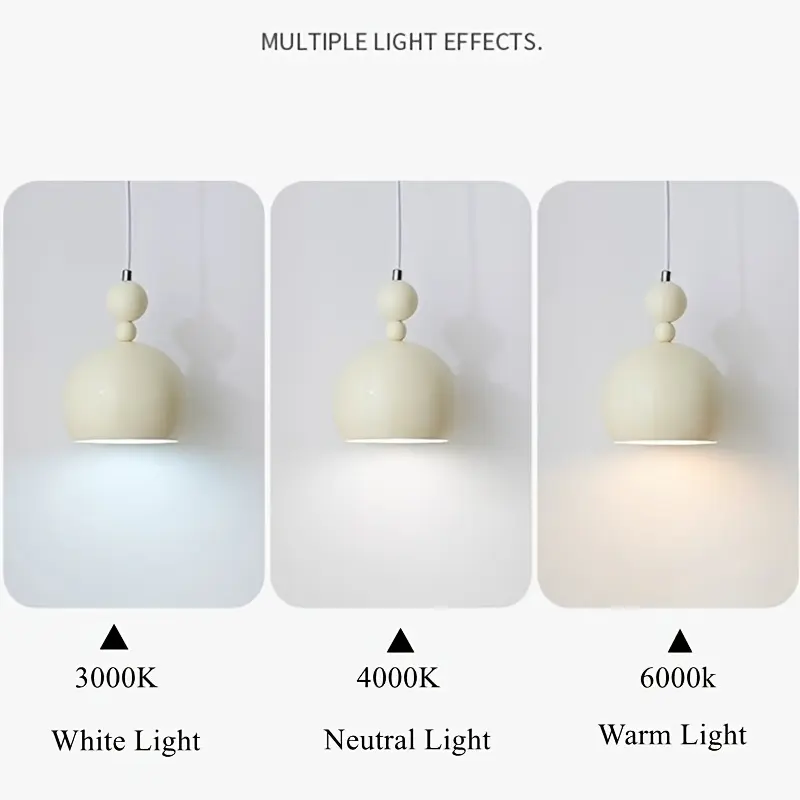 Modern E27 Ceiling Pendant Light, Adjustable Ceiling Lamp with Cream Color Iron Shade, Ideal for Kitchen Bedroom Hallway