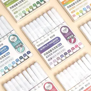 Set of 9 Vibrant Acrylic Paint Markers, Art Pen Marker, Ideal for School and Office Professionals, Aesthetic Art Supplies for Creative Projects