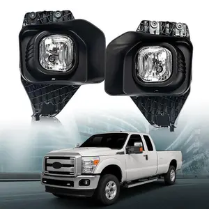 Clear Driving Fog Lights+Wiring+Bezel Fit For 2011-16 Ford F250-F550 Super Duty
