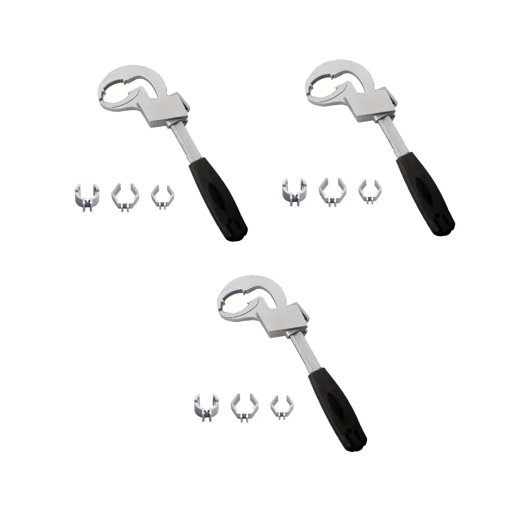 Adjustable Wrench, Large Open Pipe Spanner for Bathroom Sink, New Aluminum Alloy Tool, Non-Slip Handle, Safety Lock Mechanism