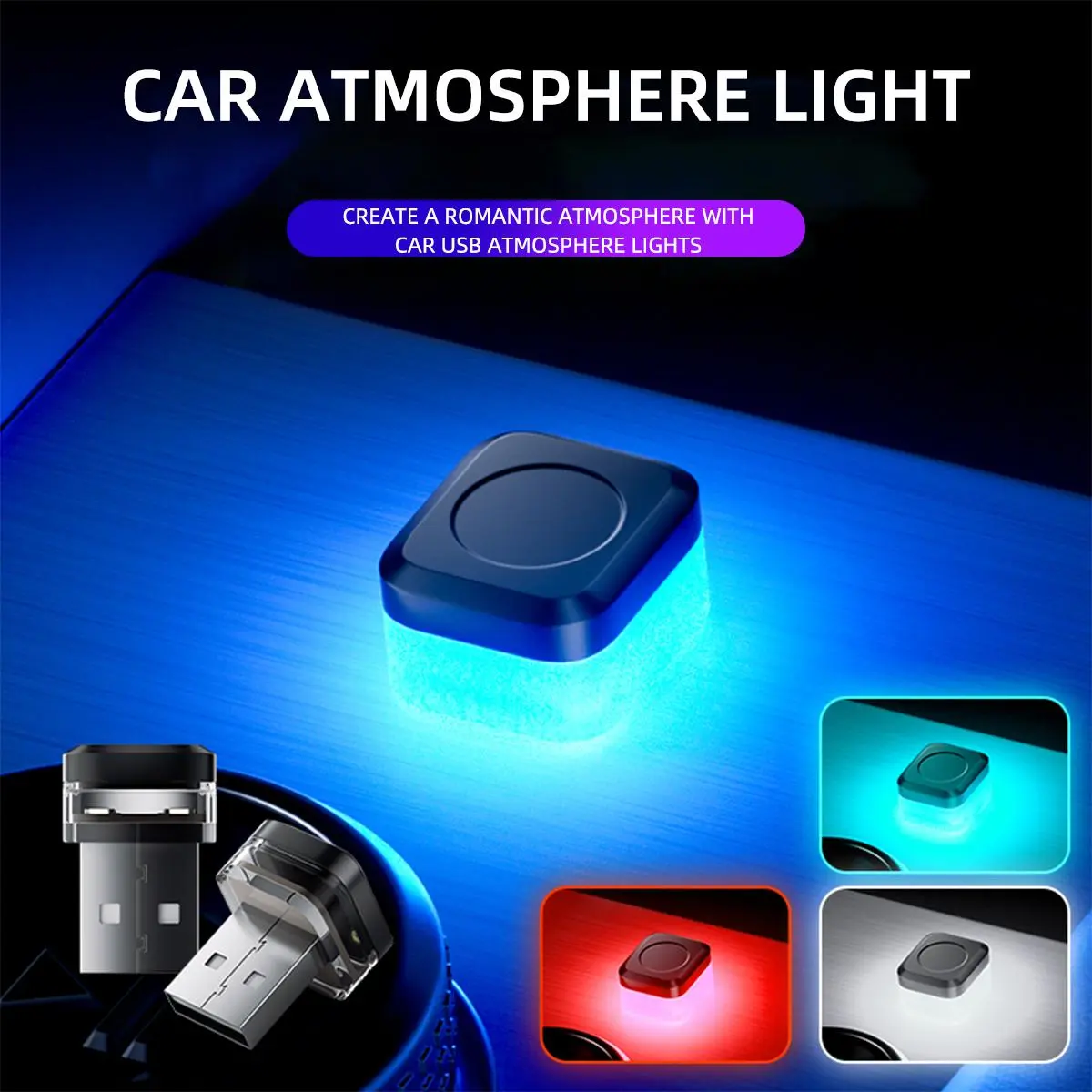 2026 New 1pcs Mini USB LED Car Light Decoration Atmosphere Lights Universal Emergency Lighting Decorative Ambient Lamp for PC Flat Car