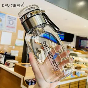 Large Capacity Glass Water Bottle, 1 Count Portable Leakproof Drinking Cup with Lid, Summer Cool Bottle Drinking Bottle for Home Office School Outdoor Camping