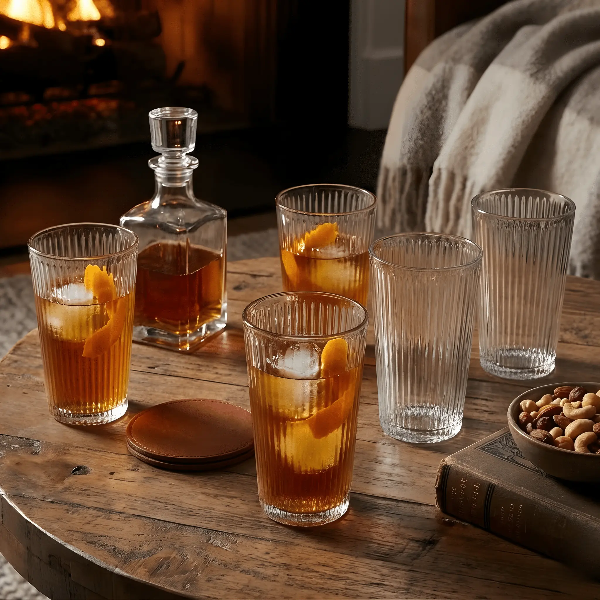 Ribbed Highball Glasses Ribbed Highball Glasses