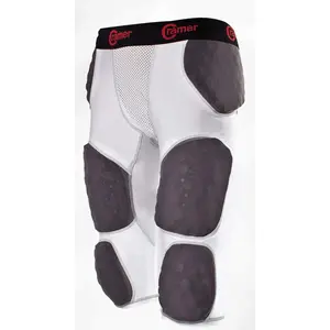 Thunder 7 Pad Football Girdle With Integrated Hip, Thigh and Tailbone Pads, Designed for Protection from High Impacts, High Hip Pad Coverage, Extra Thigh Protection Padding, White, 2X-Large
