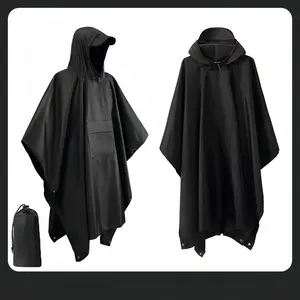 Hoodie-sleeved outdoor raincoat, poncho with hood, waterproof outdoor raincoat, suitable for hiking, camping, motorcycle riding, emergency tent cover, long-sleeved foldable raincoat set, essential for rainy season