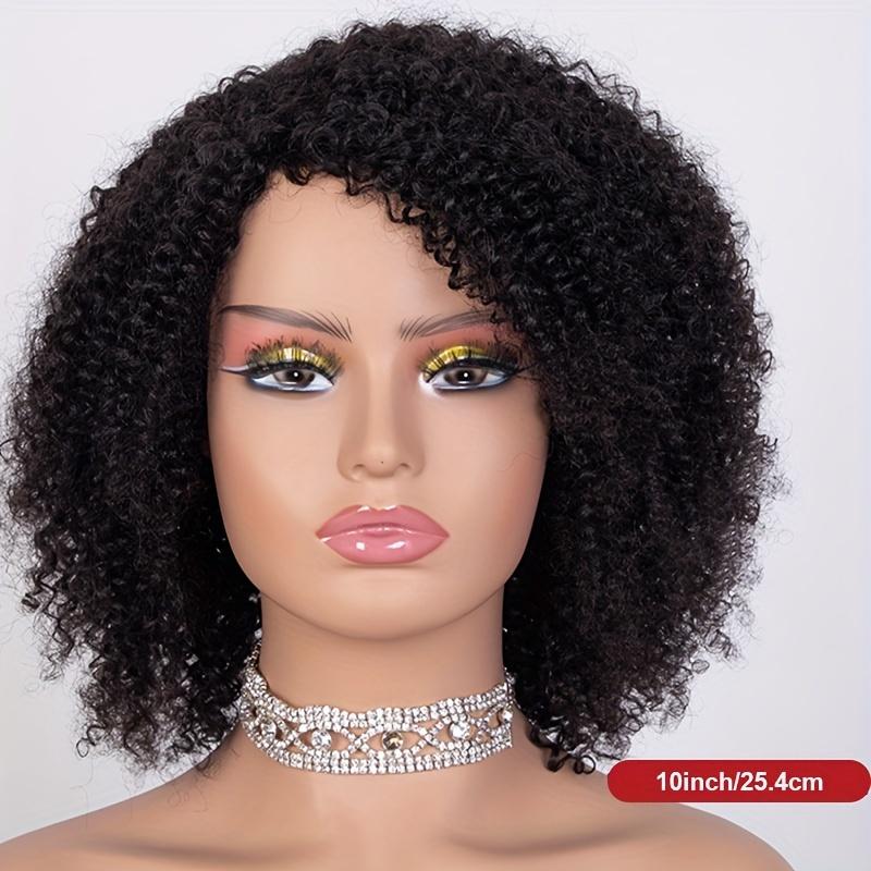 Fashion Brazilian Remy 180% Jerry Curly Short Pixie Bob Cut Human Hair Wigs - Highlight Kinky Curly Wigs For Women