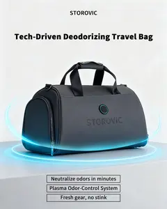 Tech Gym Bag for Men & Women, 32L Waterproof Sports Duffel with Cold Plasma Odor Control, Shoe Compartment & Wet Pocket, Travel Workout Gym Bag, Christmas, New Year Gift for Husband Son & Family,