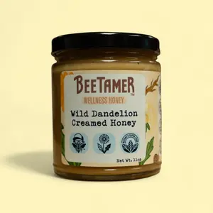 BeeTamer's Wild Dandelion Creamed Honey- Natural Ingredients, Dandelion Root Extract, Holistic