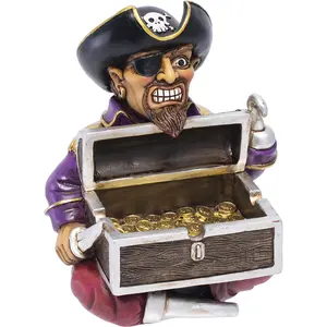 Pirate Treasure Chest Resin Ashtray – Skull Tray & Gothic Decor