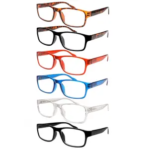 6 Pack Reading Glasses for Women Men Blue Light Blocking HD with Spring Hinge Computer Readers Fashion Colors Lightweight Durable UV Eyeglasses Gift