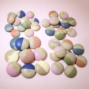 20-40pcs 12/14/16/18/20mm Imitation Wood Grain Frosted Resin Cabochons Dome Flat Back DIY Jewelry Making Accessories Findings