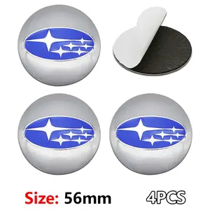 Car Polished Wheel HUB Sticker, Wheel Decal, Center HUB Sticker with Car Logo Badge, Suitable for Subaru Models, Automotive Accessories, Vehicle Exterior Decoration, Car Decals, Car Decorative Sticker, Sticker For Cars