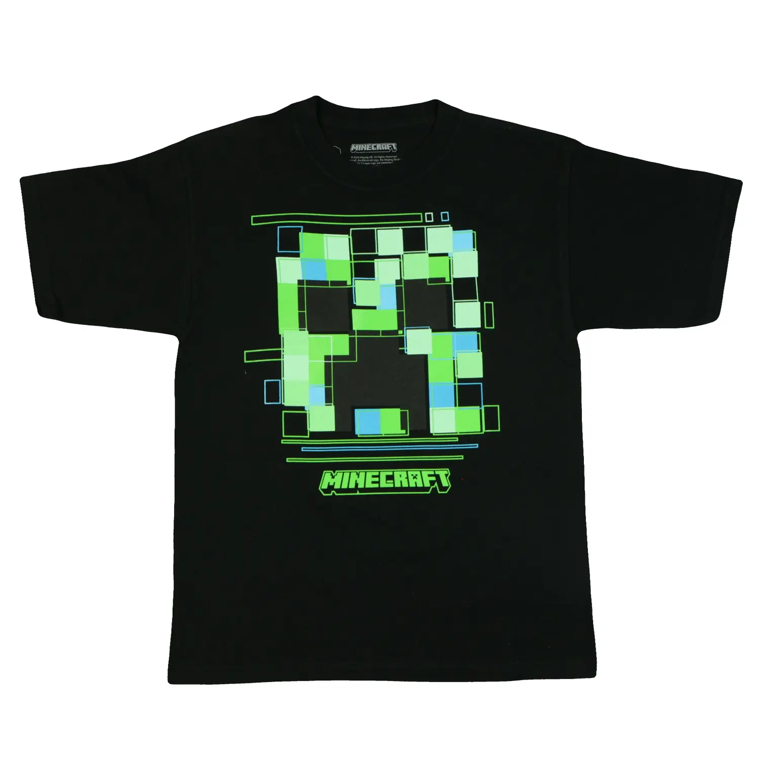 Minecraft T-Shirt Boys' Pixelated Face Design Kids Short Sleeve Tee