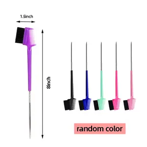 Karlami 1 Piece Hair Edge Brush with Tail Comb,Styling Brush,Smooth Baby Hairs,Part & Style,3-in-1 Styling tool