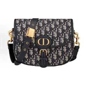 Pre-owned Dior · Crossbody Bags Saddle Messenger Bag in Oblique Canvas & Leather with Gold Hardware