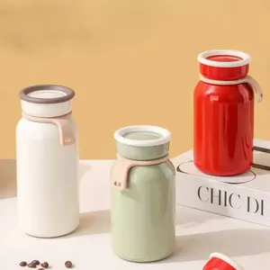 400ML Cute Japanese Milk Bottle Outdoor Thermos Portable Thermal Mug Tumbler Vacuum Flasks Cold and Hot Sports Water Bottle Insulated Bottle