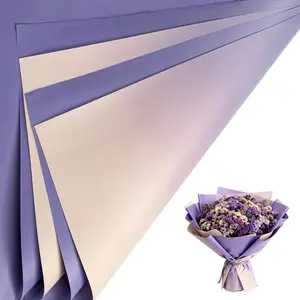 Flower Wrapping Paper, 20 Sheets  Reversible Gradient Floral Wrap for Bouquets, Valentines Day, Mothers Day, Wedding, Anniversary, Birthday, 22.8 x 19.7 in
