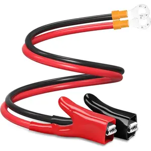 Upgraded 10AWG Battery Alligator Clips Booster Jumper Cable For Battery Charger Clamps, O Ring Terminal Harness Wire, Quick Disconnect/Connect Cable For Inverter, Car Battery Charging