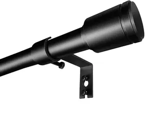 5/8” Diameter Curtain Rods 30-90 Inch, for 30-84 Inch Windows, Adjustable Splicing Black Curtain Rods for Windows with Brackets, Window Rod Long Small Curtains Rod