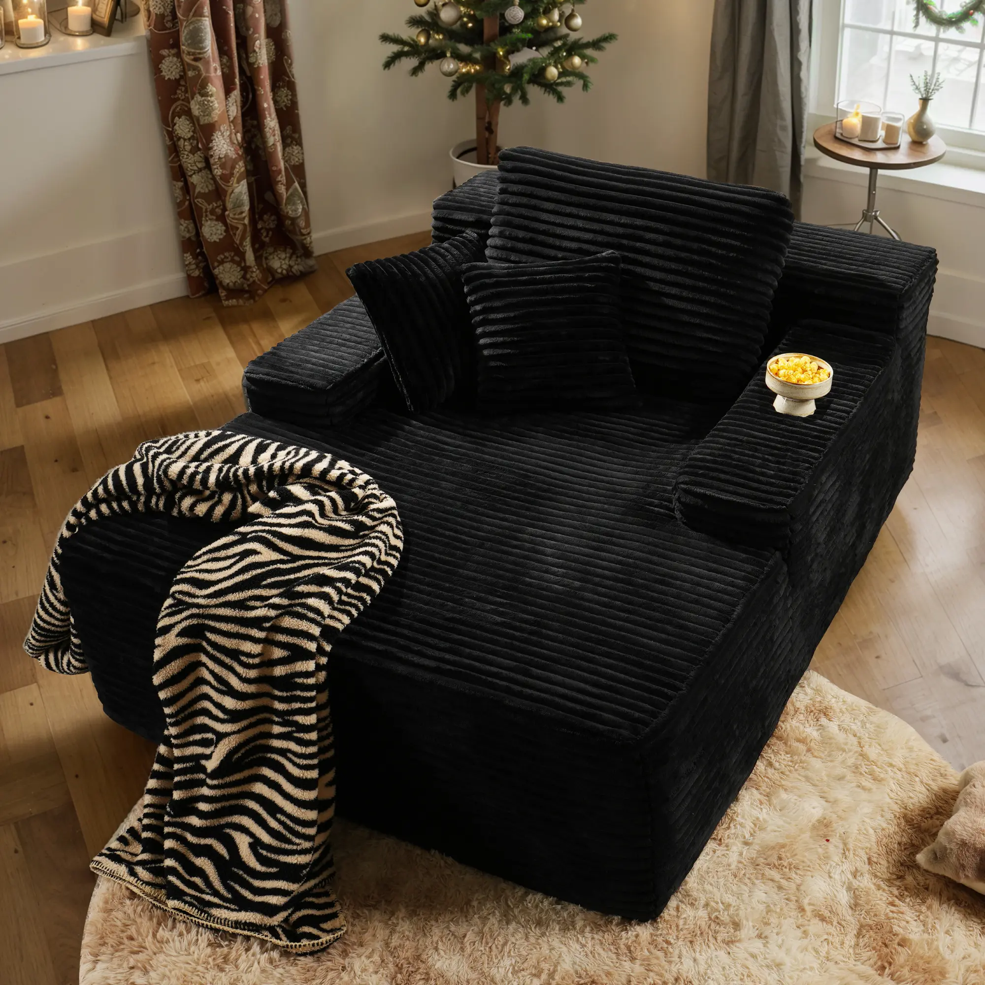 Black Plush Corduroy