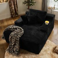 Black Plush Corduroy