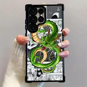 Cool d-DRAGON b-BALL Green Dragon Phone Case for Samsung Galaxy S25 S24 S23 S22 S21 FE Ultra Plus 4G 5G Anti-Drop Transparent Soft Back Cover Stylish Anime Protector Casing