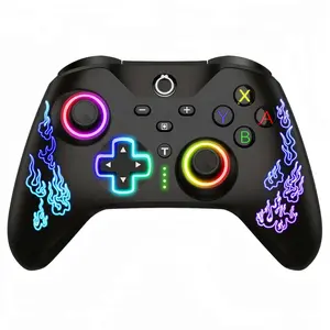 Wireless Controller, 1 Count with RGB LED Programmed Motion-Control Vibration, Hall Plate Machine Wukong Game Controller for Switch/Lite/OLED, Windows PC, iOS, Android